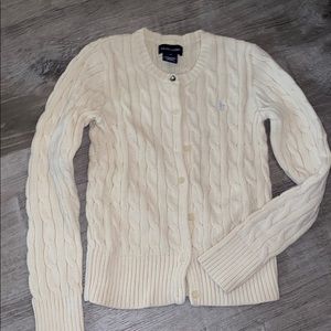 Girls Ralph Lauren ivory cream cardigan SZ MEDIUM